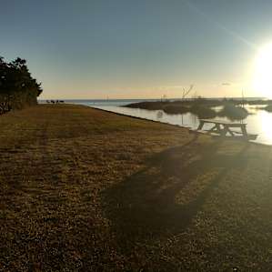 Sunrise view near dock.