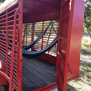 Hammocks in the horse trailer by site 6