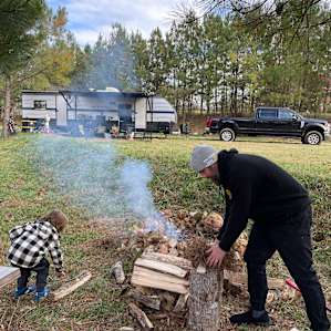 Our site and campfire area