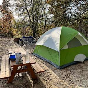 Plenty of room for a 6 person tent, full sized pick up truck, room to hang out, and plenty of space to add more tents and people. (Site 3)