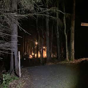 The yurt at night