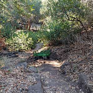 Uphill path leading to dome.