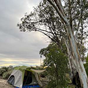 The view from the open tent was the Murray river