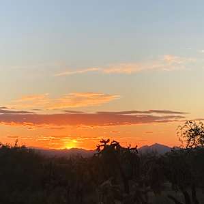 Sun setting as we pulled in