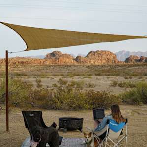 Both sites have a great shade spot and fire pit! We loved sitting out here in the evenings to watch the sunset!
