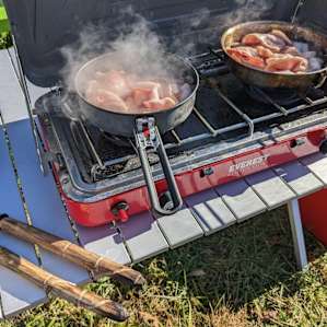 Bacon and hand crafted num-chuks.
