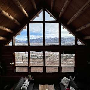View from upstairs bedroom to down below