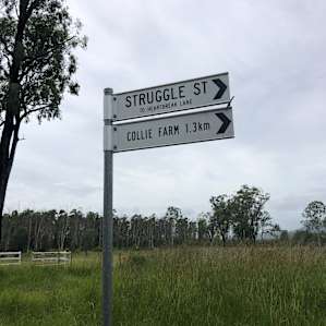 Signage at start of access road