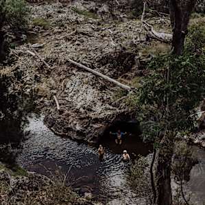 Swimming hole below the shelter