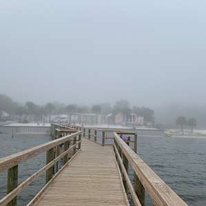 Foggy day from the Campground Pier walkway. Beautiful Place! We will be back soon! 💯💞🥰❤️🎉🎊👍🏼