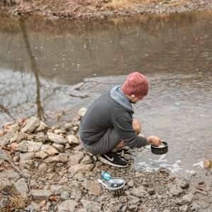 They had a wonderful creek on the property that I was able to rinse our pots and pans after cooking.