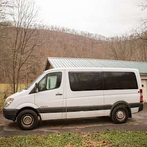 Our van had a wonderful parking spot for a night at Rob's.
