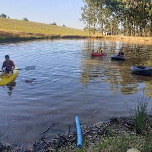 Kids enjoying the dam