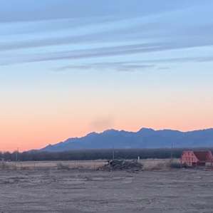 A look back at the Organ Mountains in Las Cruses at sunset.
