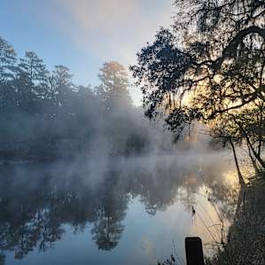 Early morning "fog" created by a cold morning and a warm river.