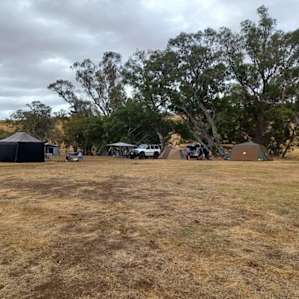 Camping along the river for shade
