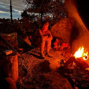 Sitting by the fire