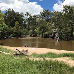 swimming hole at the end of the rapids