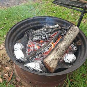 We cooked every night on the open fire. But there’s also a BBQ on the balcony of the bus. Options options.