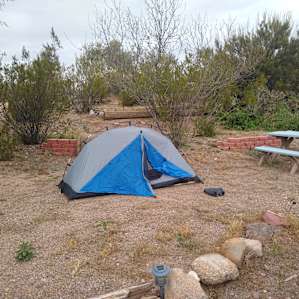 My campsite, right near the "Creek."
