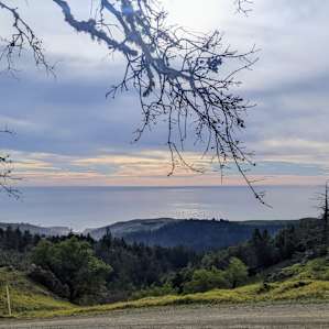 View from the top of road where there is cell service