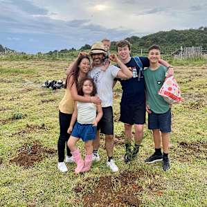 Our family after the trees were planted.