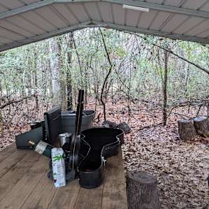 It rained all day so the covered table was a welcome luxury.