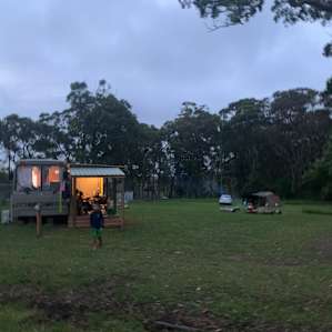 Camping next to our friends staying in the bus