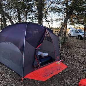 Enough space for a large tent and a great view of the adjacent field and stars.