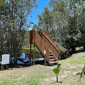 great little swimming hole with slide