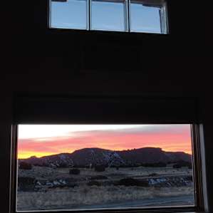 Sunset from inside the house.