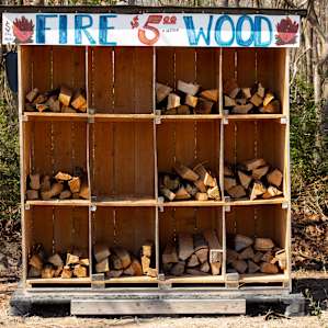 Firewood available at all times and easy to access.