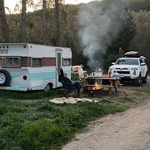 Warm camp fire