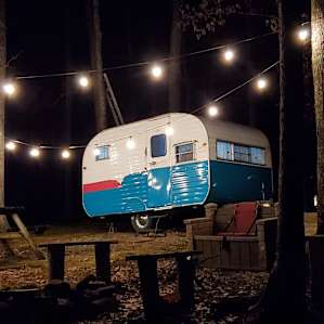 Vintage backyard Camper