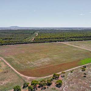 Back wheat paddock (look closely to see our van!)