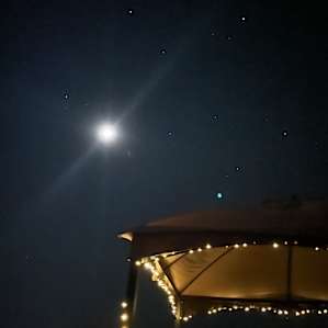 Beautiful stars and moonlight
