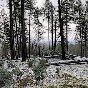 Snow at the campsite