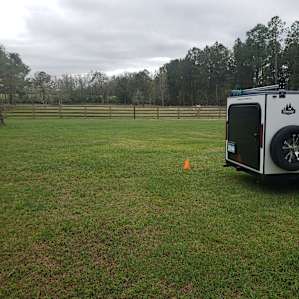 A view of the field from one of the campsites.