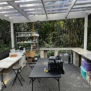 Covered kitchen. Fully equippef