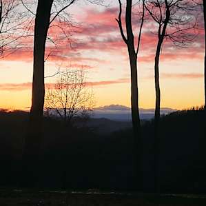 sunset from top of the mountain the tree tent is on