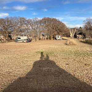 There is a raised observation platform (we enjoyed happy hour and sunset views from this platform) - looking back toward our RV