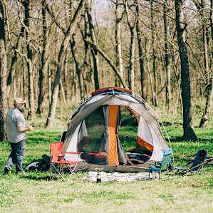 All set up in the trees.