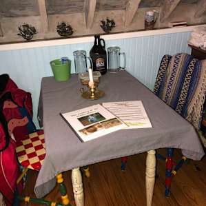 Our cozy table for eating and activities
