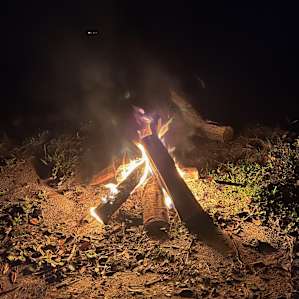 Made a little fire at night.