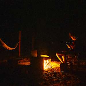 relaxing by the fire