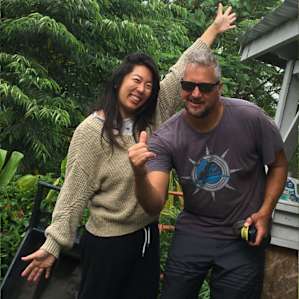 Justine and friend, local celebrity Chef Ellard!