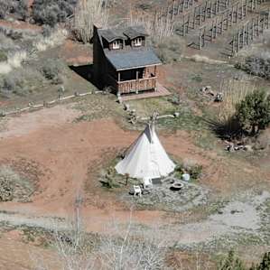 The larger cabin and the teepee sure looked inviting. We stayed in a bunkhouse, but maybe next time!