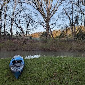 Great spot for kayaking. It was a little slippery putting in on the steep muddy creek banks but it worked! I recommend boots!
