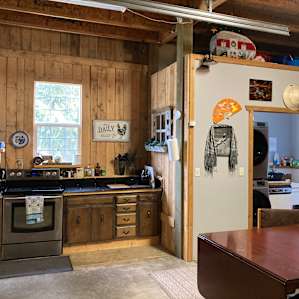 Campers are able to cook in the well stocked kitchen in the barn.