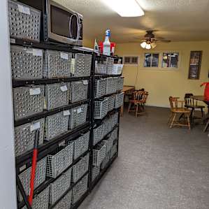 Also awesome organization for guests to keep room temperature items!